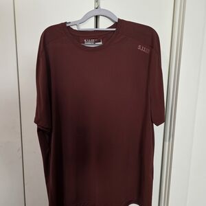 5.11 Tactical Men's Burgundy Short Sleeve Tee L